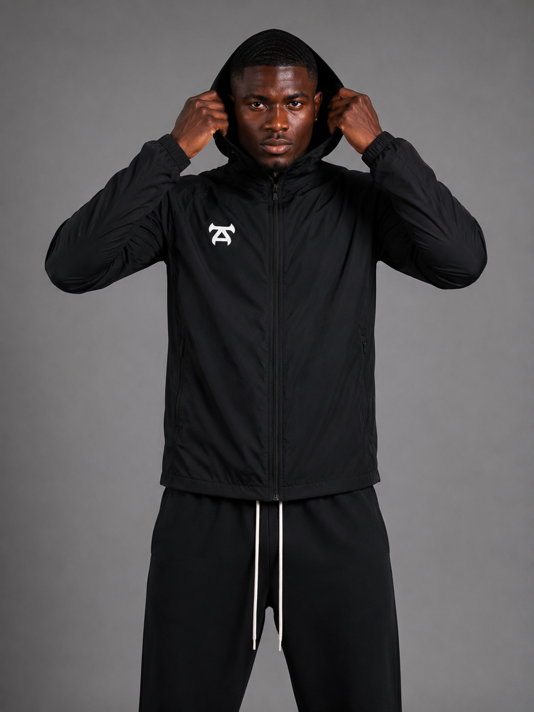 TURFF™ Dark Logo Hooded Windbreaker