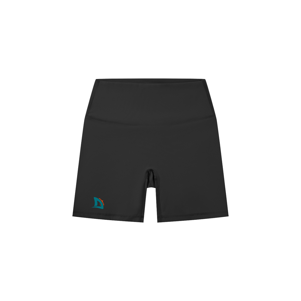 TURFF™ Women's Dark High-Waisted Biker Shorts - Dolphins