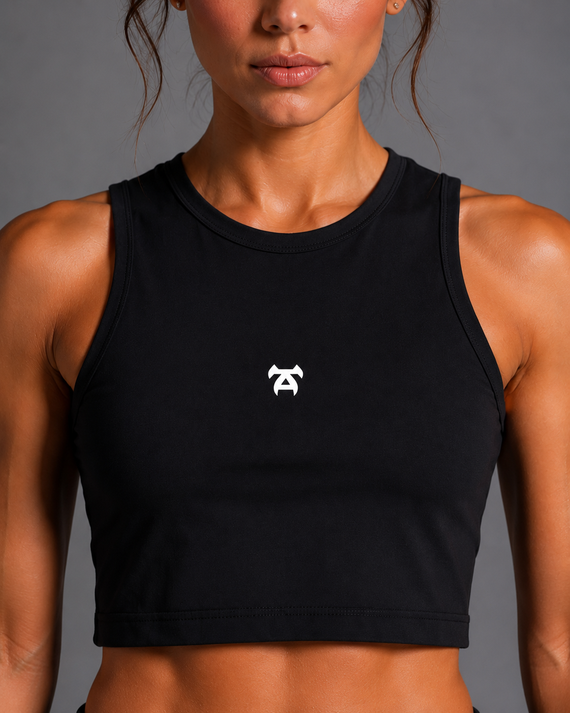 TURFF™ Women's Dark Crewneck Crop Tank Top