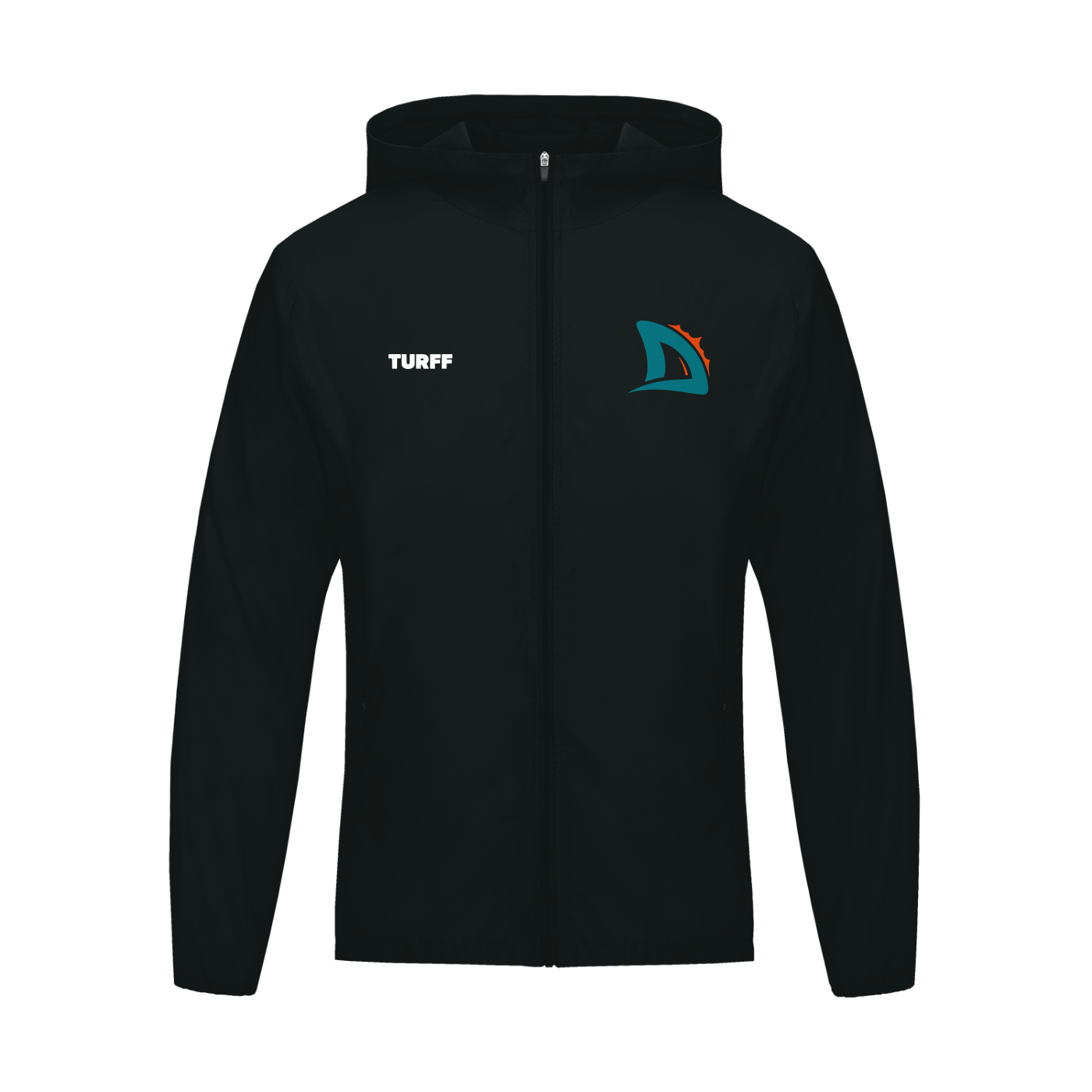 TURFF™ Dark Hooded Windbreaker - Dolphins